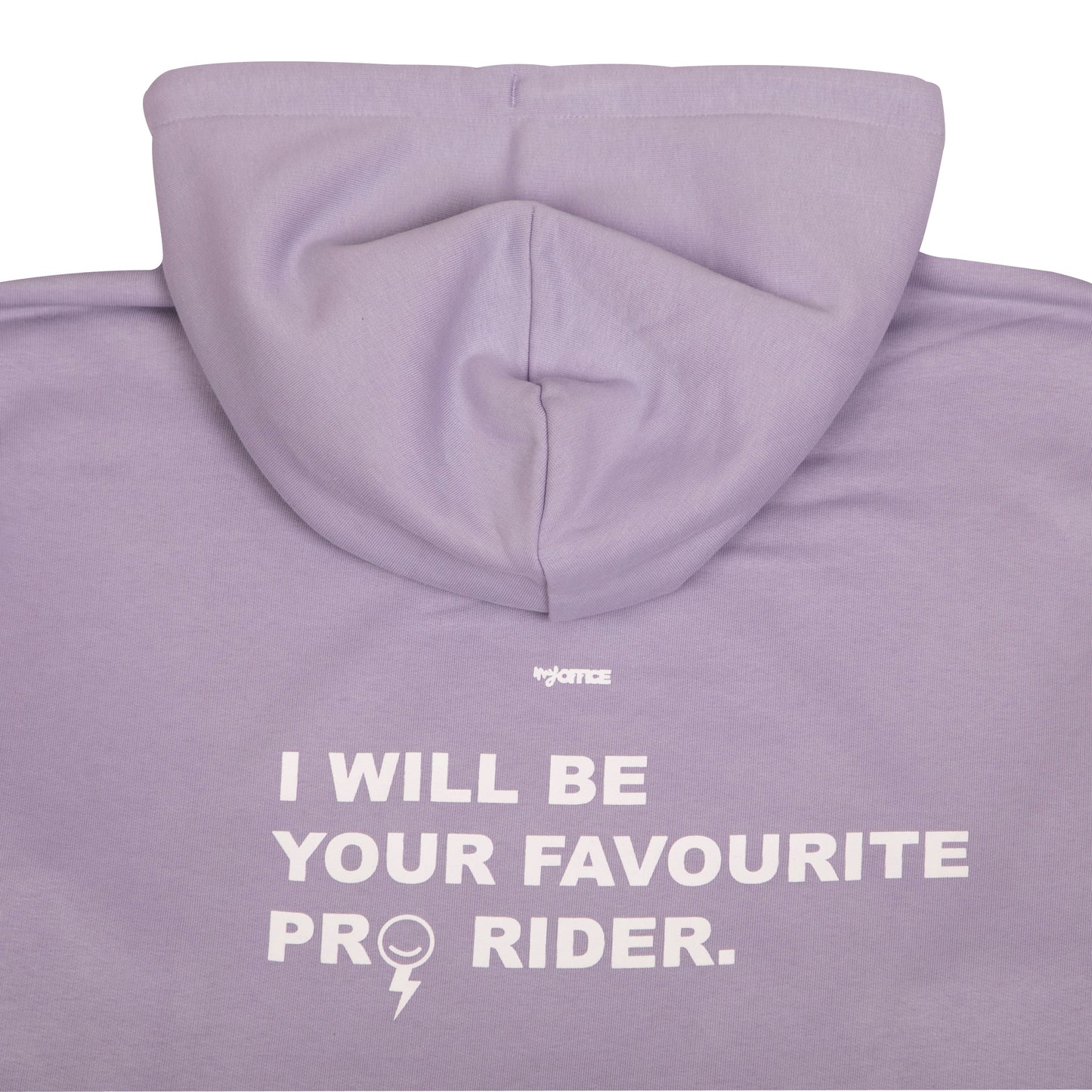 Sudadera con capucha color lavanda. Modelo PRO RIDER