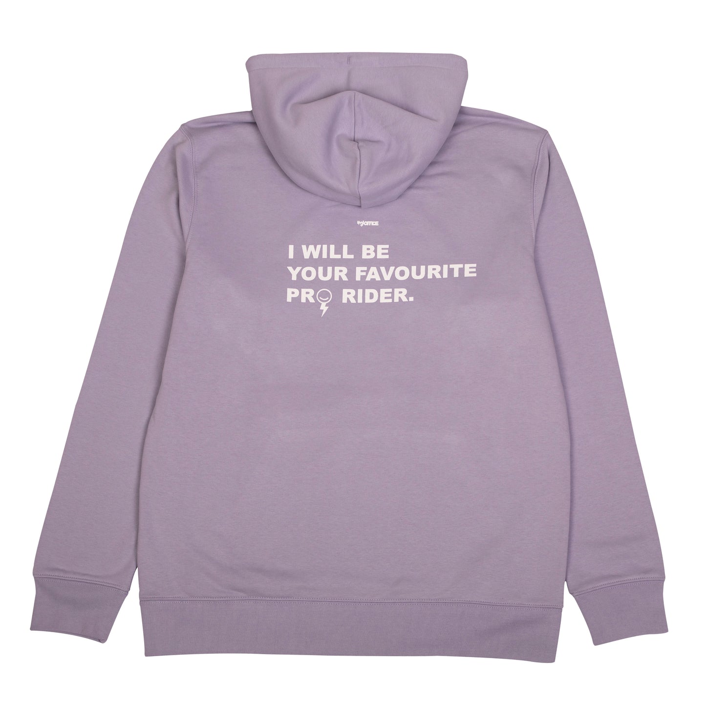 Sudadera con capucha color lavanda. Modelo PRO RIDER