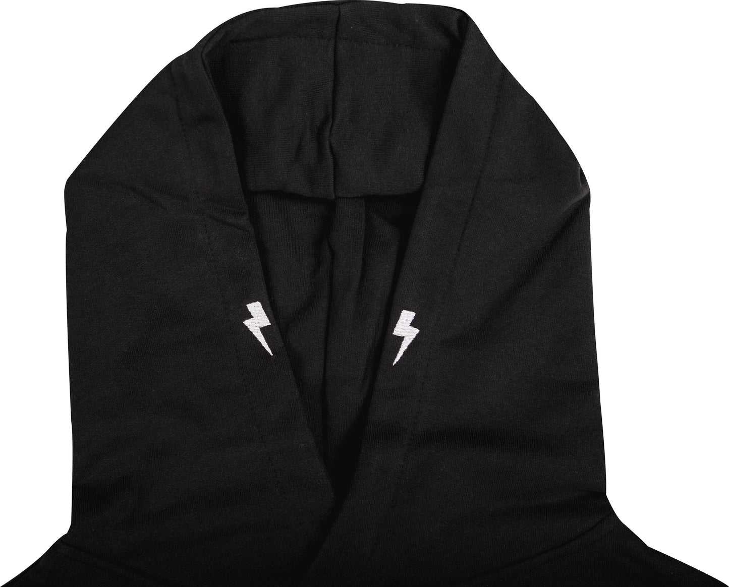 Sudadera con capucha y rayos bordados en vez de cordones. Modelo: PRO RIDER 2